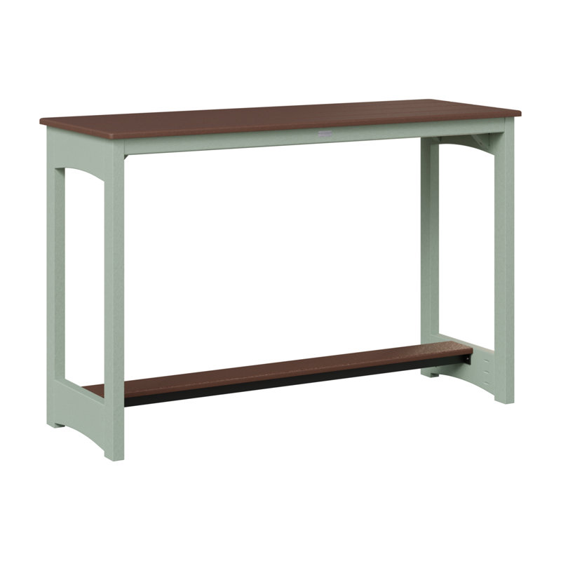 Balcony Outdoor Bar Table, Chocolate Brown, 38.5" H x 60" W x 22" D, Seafoam