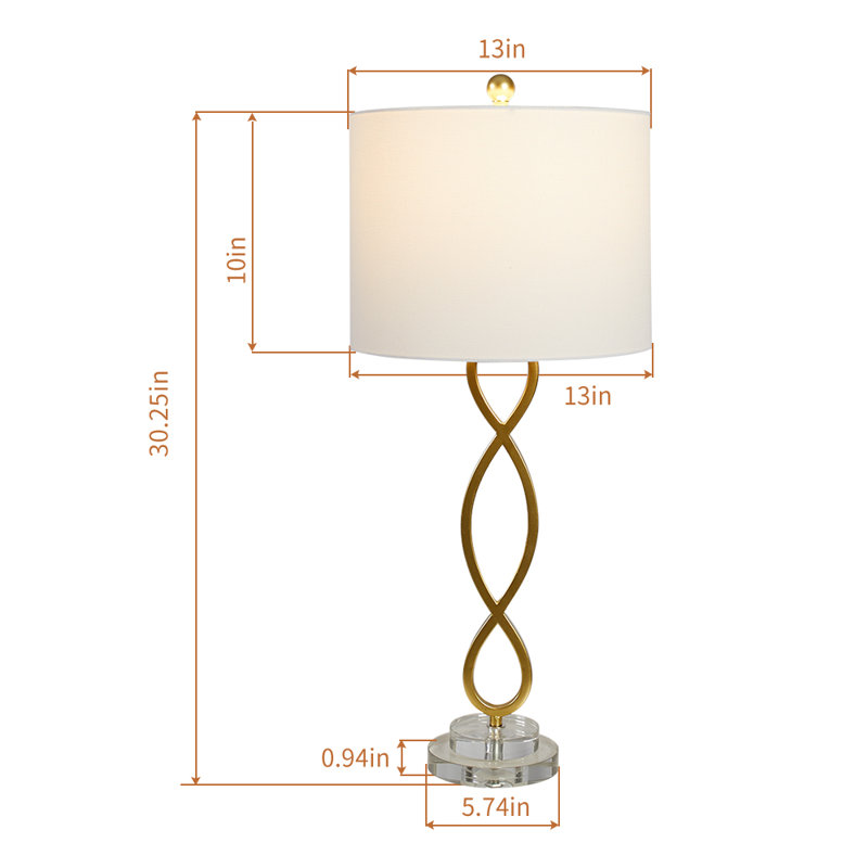 Hallye 30.25" Crystal Gold/Clear Table Lamp Set