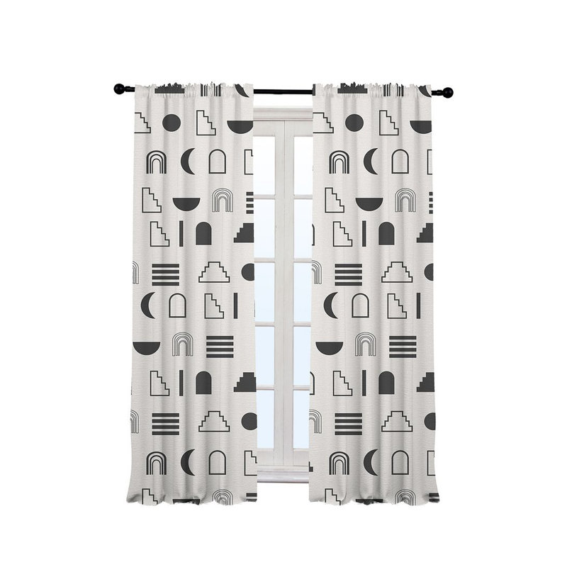 Iota Semi Sheer Curtain Pair, White, 140cm Width x 350cm Drop