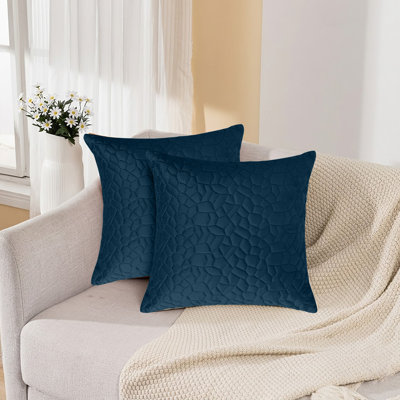 Luxury Pebbles Velvet Cushion Covers Set Of 2 Soft Throw Cushion Cases Sofa, Couch