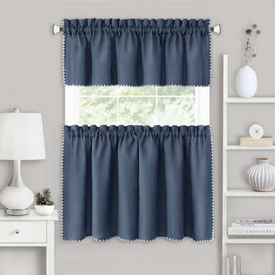 Rideau de cuisine de couleur unie sur mesure 58 "