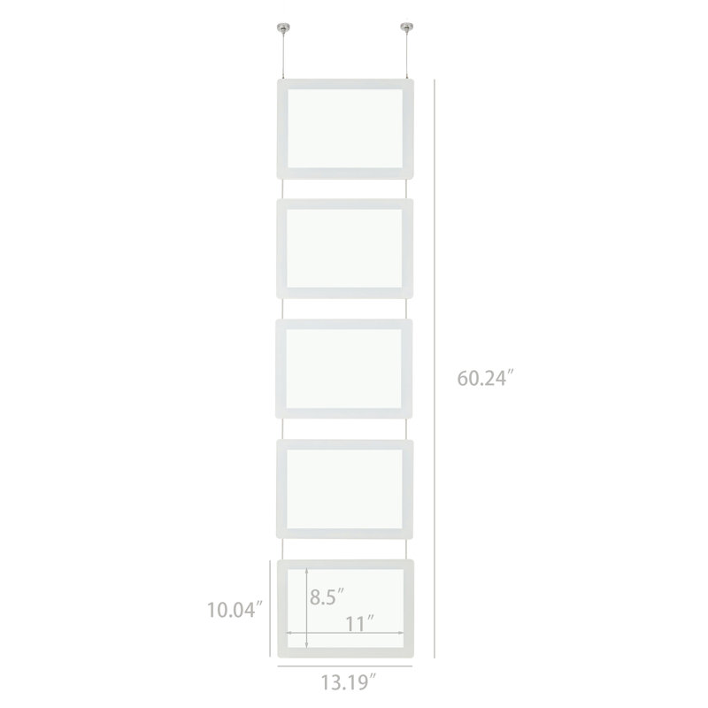 5 Pack LED Backlit Window Display Picture Frame, Ceiling Wall Mount, Landscap Horizontal