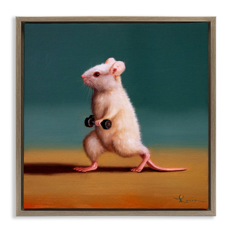 Reproduction d'art sur toile flottante, poids avec souris par Lucia Heffernan, H 25 po x l 25 po