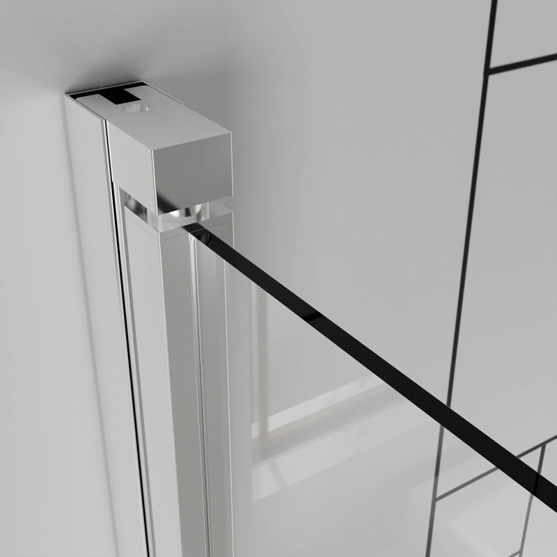 Bi - Fold Swing Pivot Shower Door For Small Bathroom, 30Mm Adjustment, Easy Clean And Waterproof 1/4" (6Mm) Clear Tempered Glass With Zinc Alloy Handles Hinges, Reversible Installation, Silent