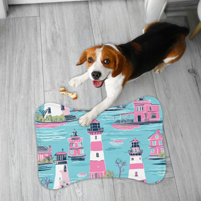 Preppy Maritime Towers - 1 Piece Bone Shape Feeding Mat