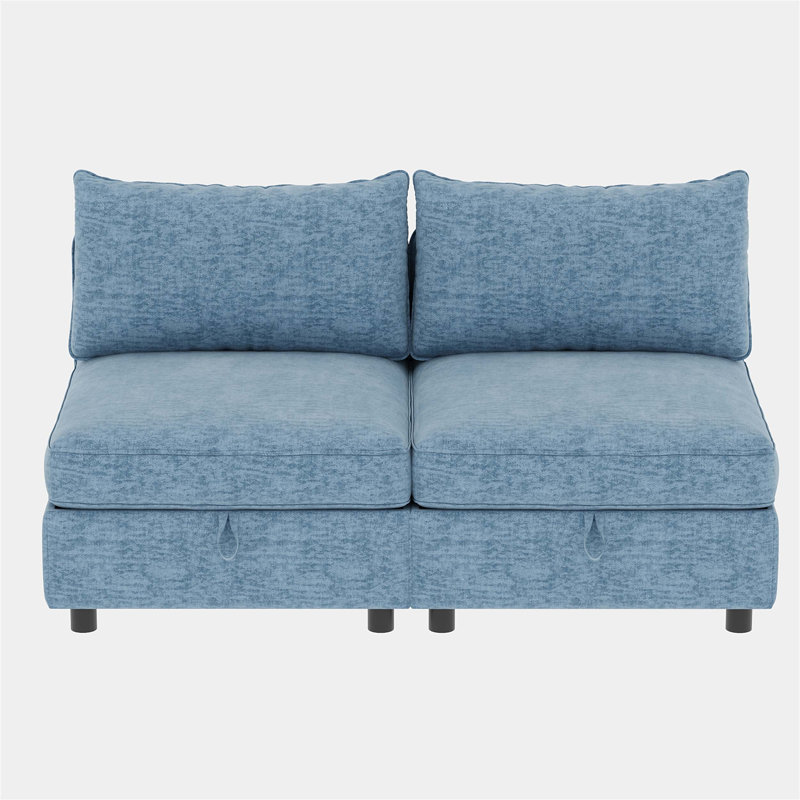 Siège sans accoudoirs pour canapé modulaire modulaire avec rangement, idéal pour le salon, offrant confort, durabilité et assemblage à faire soi-même