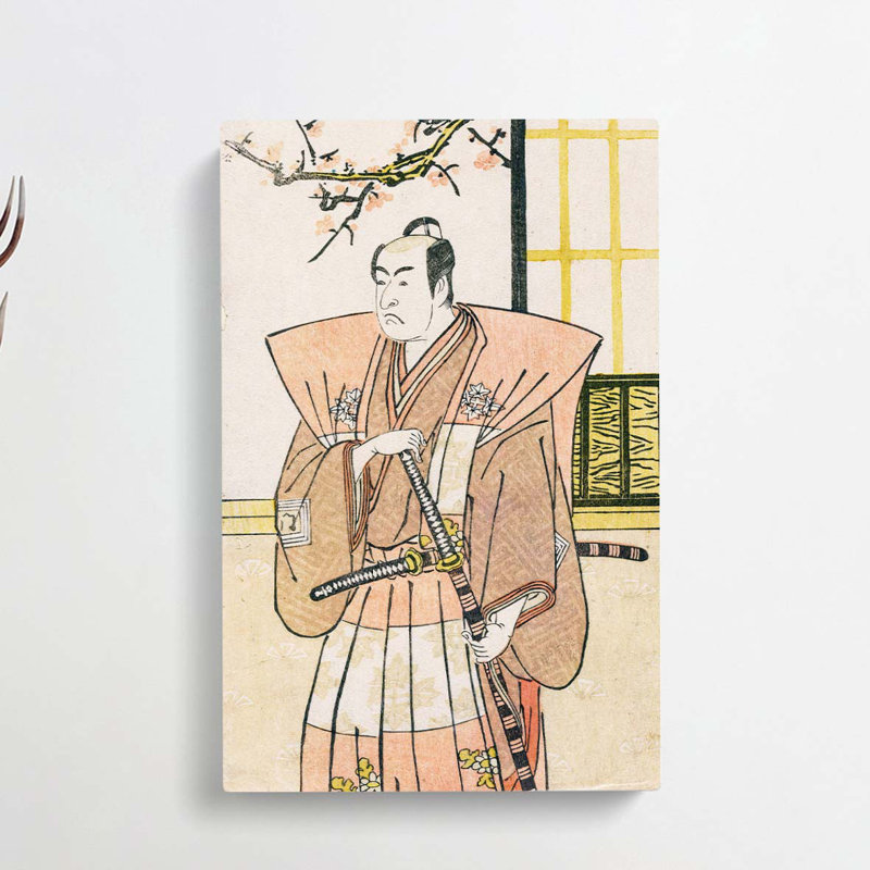 Actor Ichikawa Monnosuke by Katsukawa Shunsho - Wrapped Canvas Print, 50cm H x 35cm W x 3cm D