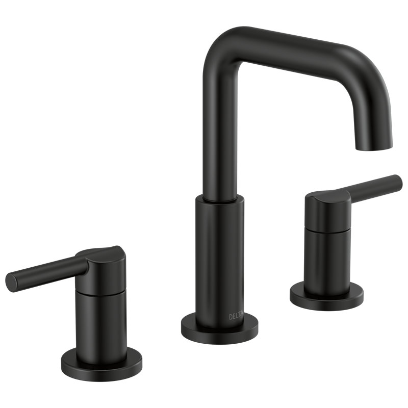 Robinet pour salle de bain à 3 trous et 2 poignées Nicoli, Noir mat