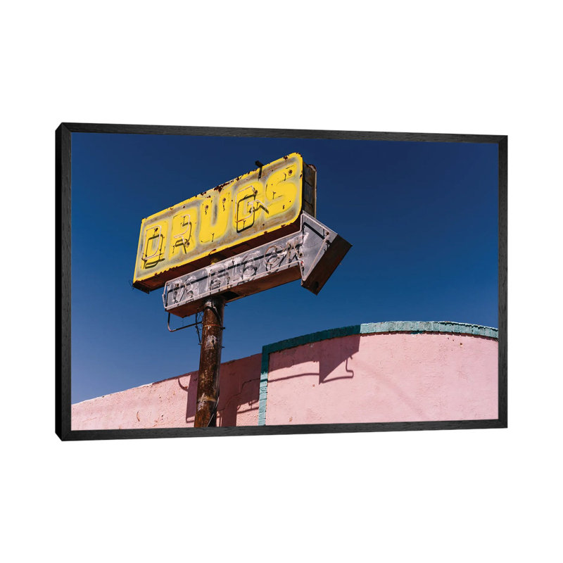New Mexico Drugs by Bethany Young - Print on Canvas, 45.72cm H x 66.04cm W x 3.81cm D, Black Framed