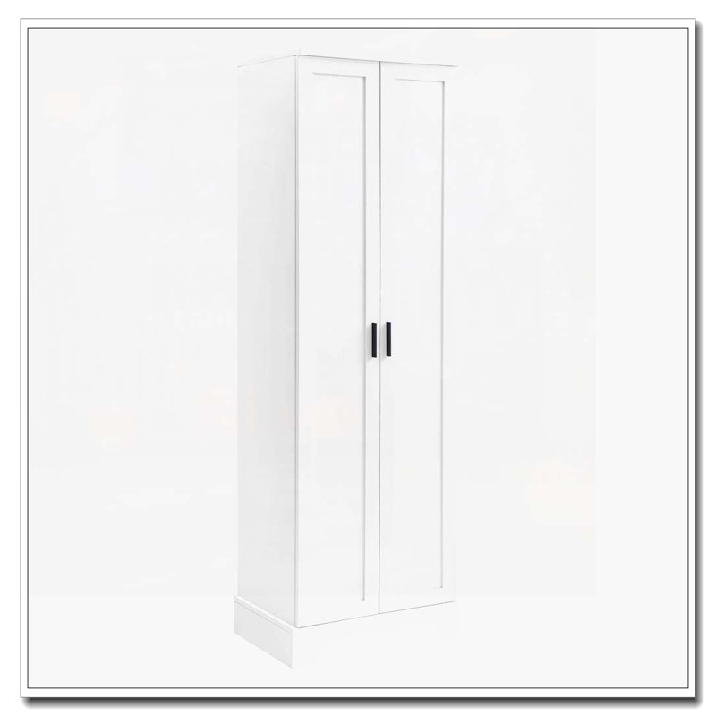 Armoire de rangement autoportante pour salle de bain avec 2 portes et tablette réglable, Blanc