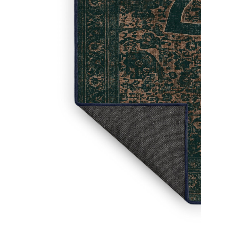 Soft Plush Fedele St Patties Modern & Contemporary Abstract Area Rug in Blue – Navy Binding, 5x8