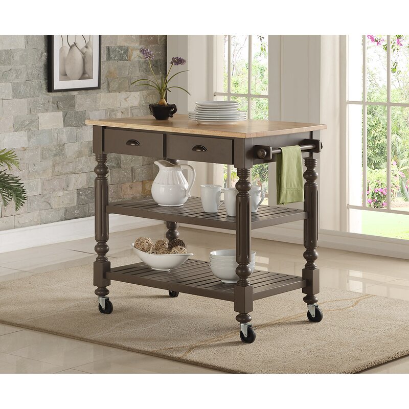 Charlton Home® Crigger Solid Wood Kitchen Cart & Reviews | Wayfair