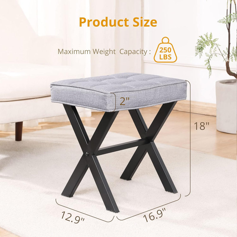 Xianna Metal Accent Stool, Dark Gray