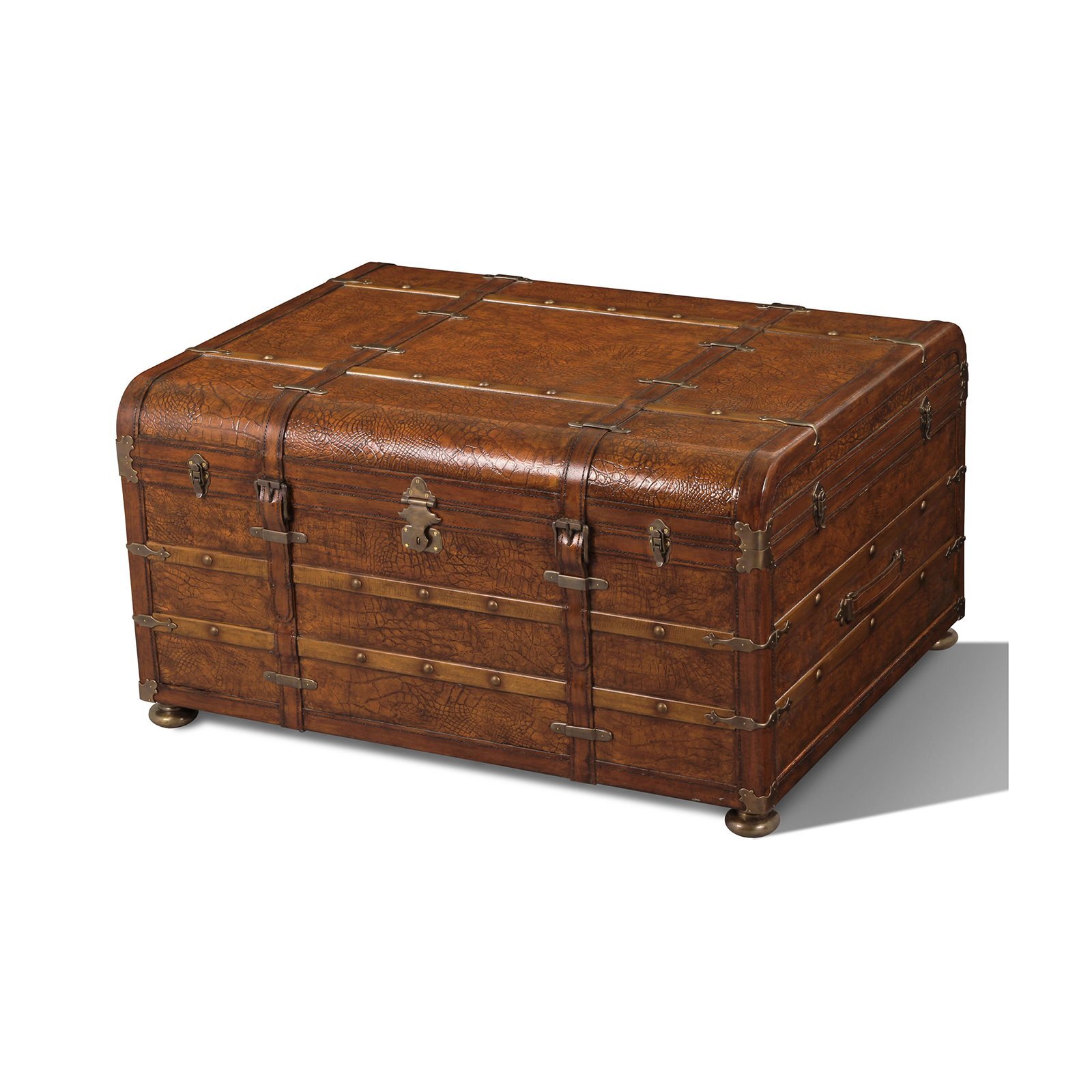 Maitland-Smith Louis Leather Accent Trunk