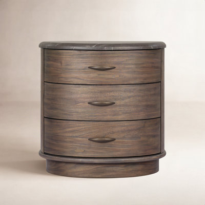 3-Drawer Genuine Marble Nightstand