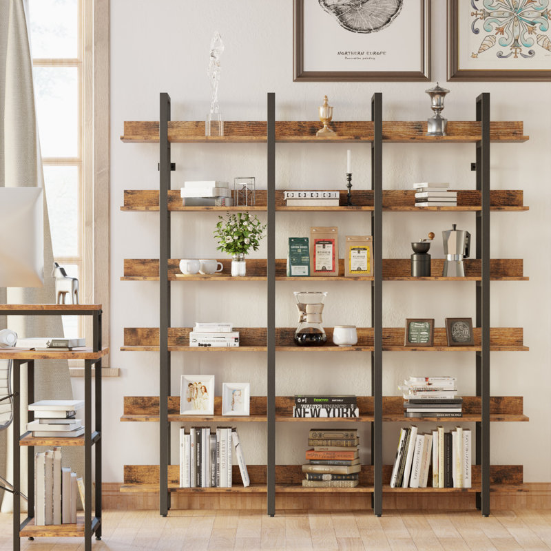 Petrache Bookcase, (6 Shelves) 72.83" H x 70.87" W x 11.8" D