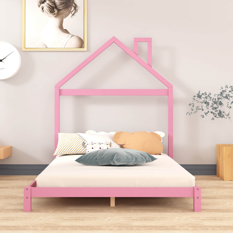 Lit plateforme double en bois