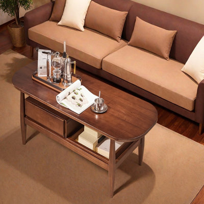 Table basse en osier de style rétro