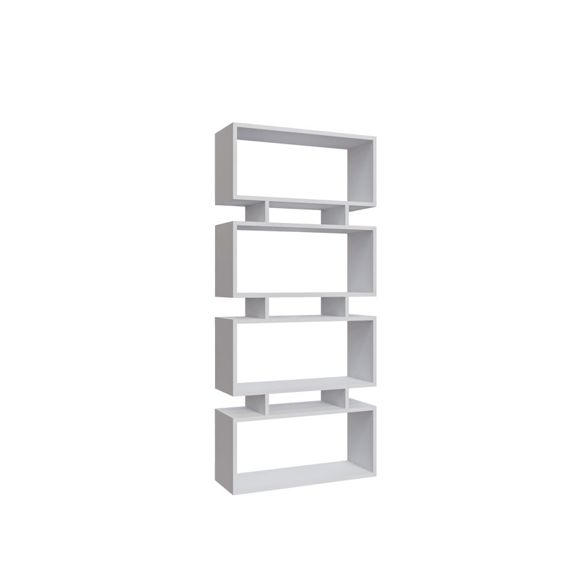 Priestley 161cm H x 72cm W Geometric Bookcase, White