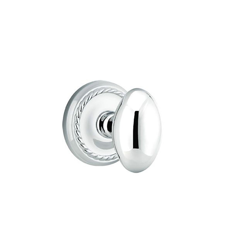 Ensemble de boutons d'intimité avec rosette et bouton à œufs Emtek, Chrome poli