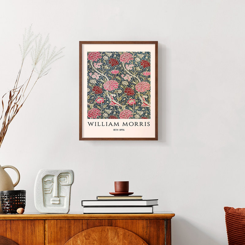 William Morris, reproduction encadrée CI, Noyer, H 14 po x l 11 po