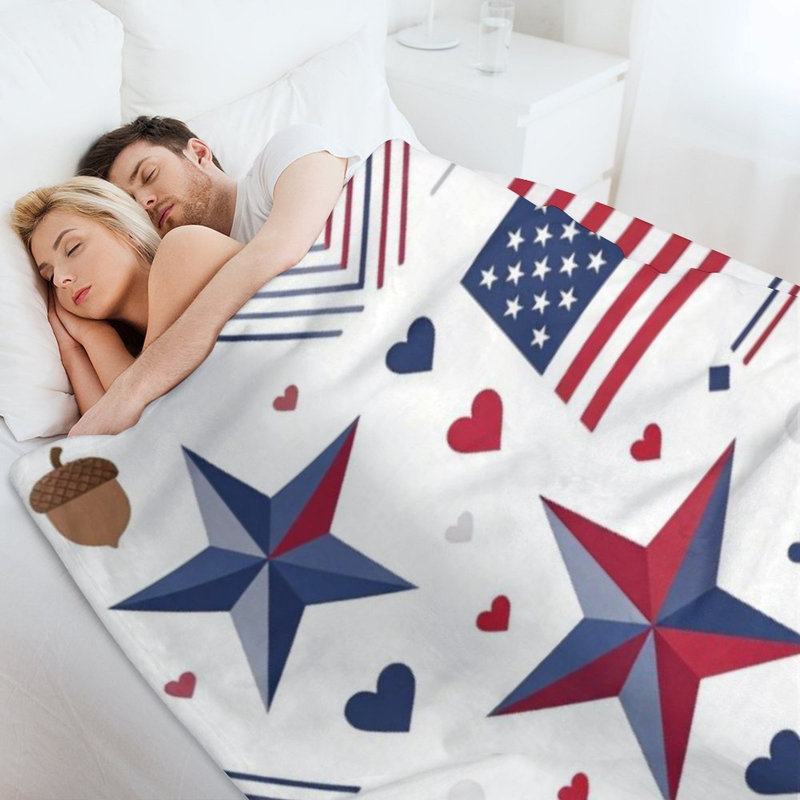 Jeté en flanelle Patriotic Stars Stri, 60 x 80 po