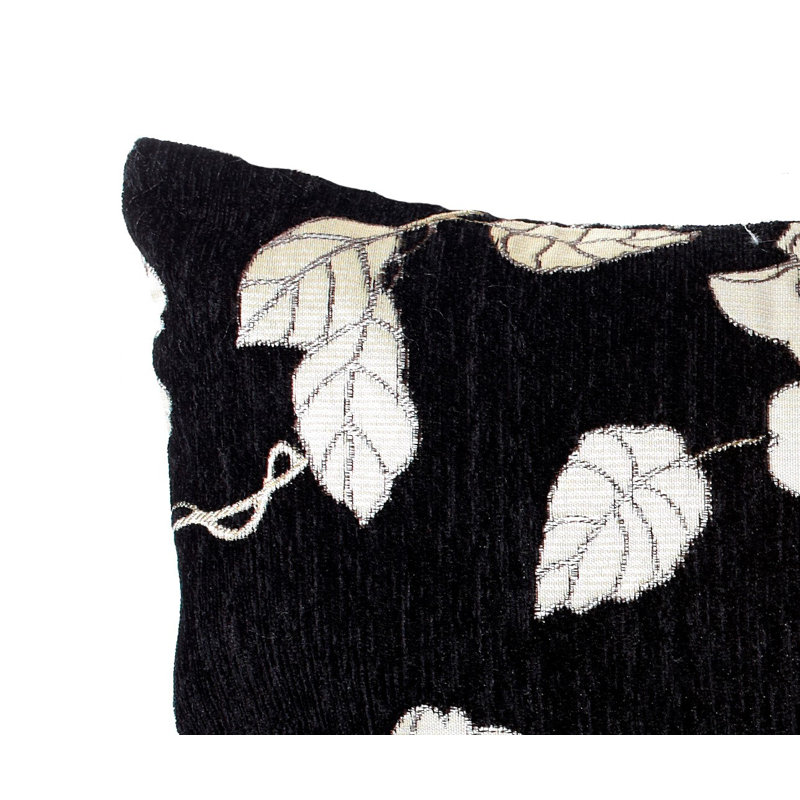 Piedmt Floral Square Cushion, 55cm H x 55cm W, Black