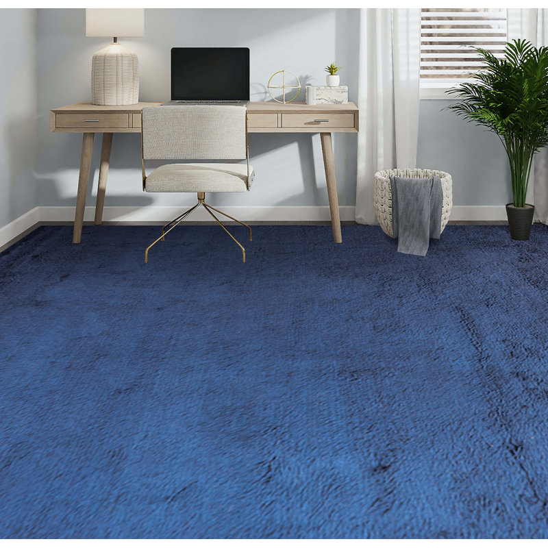 Wool Area Rug in Blue, Rectangle 2' x 3'