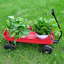 Garden Cart Reuniong  Railing,  Solid Wheels, All Terrain Cargo Wagon With 280Lbs Weight Capacity, Red