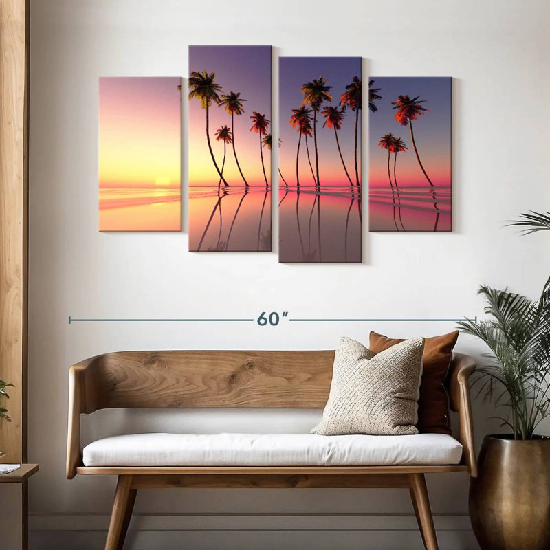 Gillard Palm Trees Pink Sunset, 32" H x 52" W