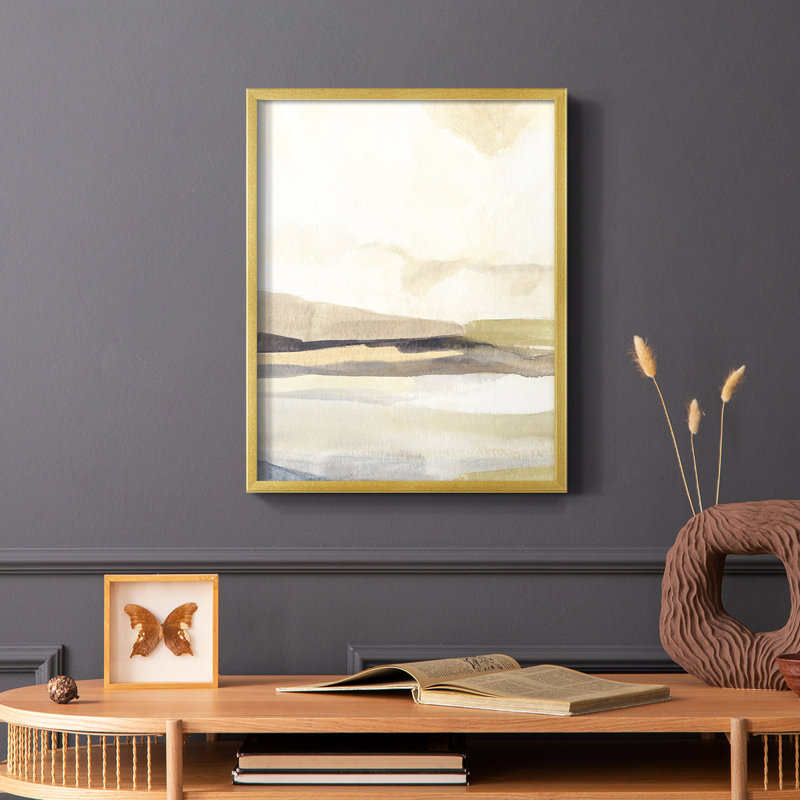 Slate Movement III Framed Print - Solid Wood