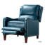 Fauteuil inclinable manuel en cuir véritable avec pattes en bois massif Beecher Traditional-529000375