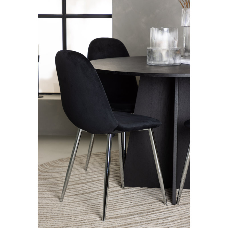 Alaniz 4 - Person Dining Set, Black, Black