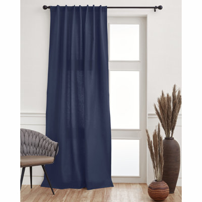 Cotton Linen Curtain with Rod Pocket