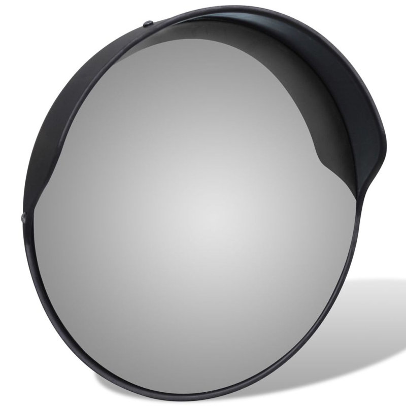Convex Wall Mirror, Ø 11.75", Black
