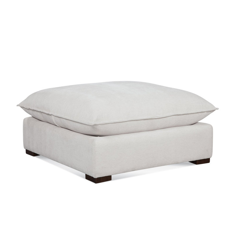 Carson Upholstered Ottoman, Black, Snow Crypton Performance; 0884-91