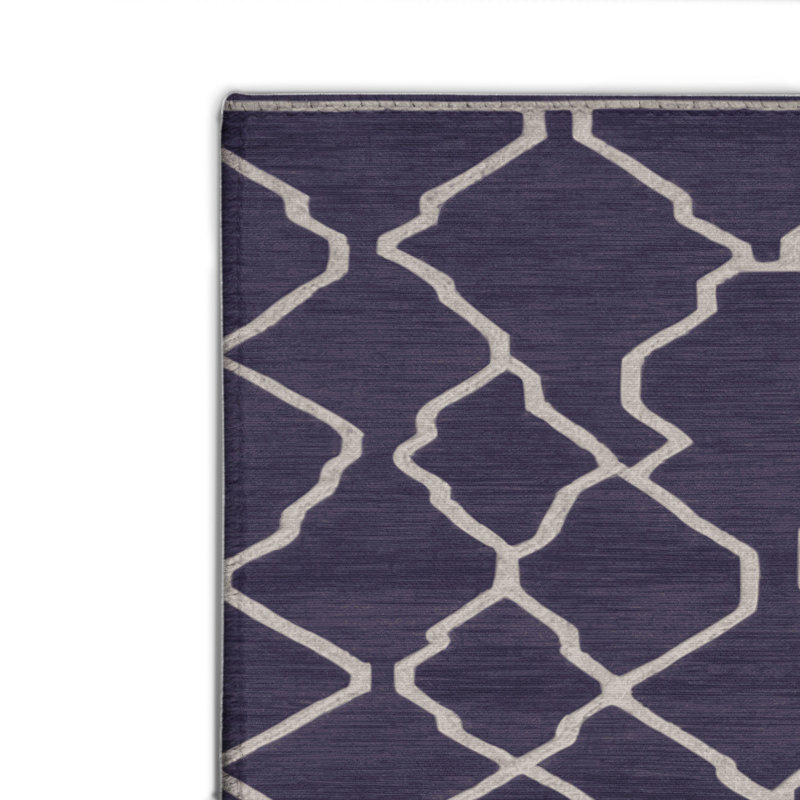 Tapis mauve intérieur et extérieur Trellis, Rectangulaire 2 pi x 3 pi