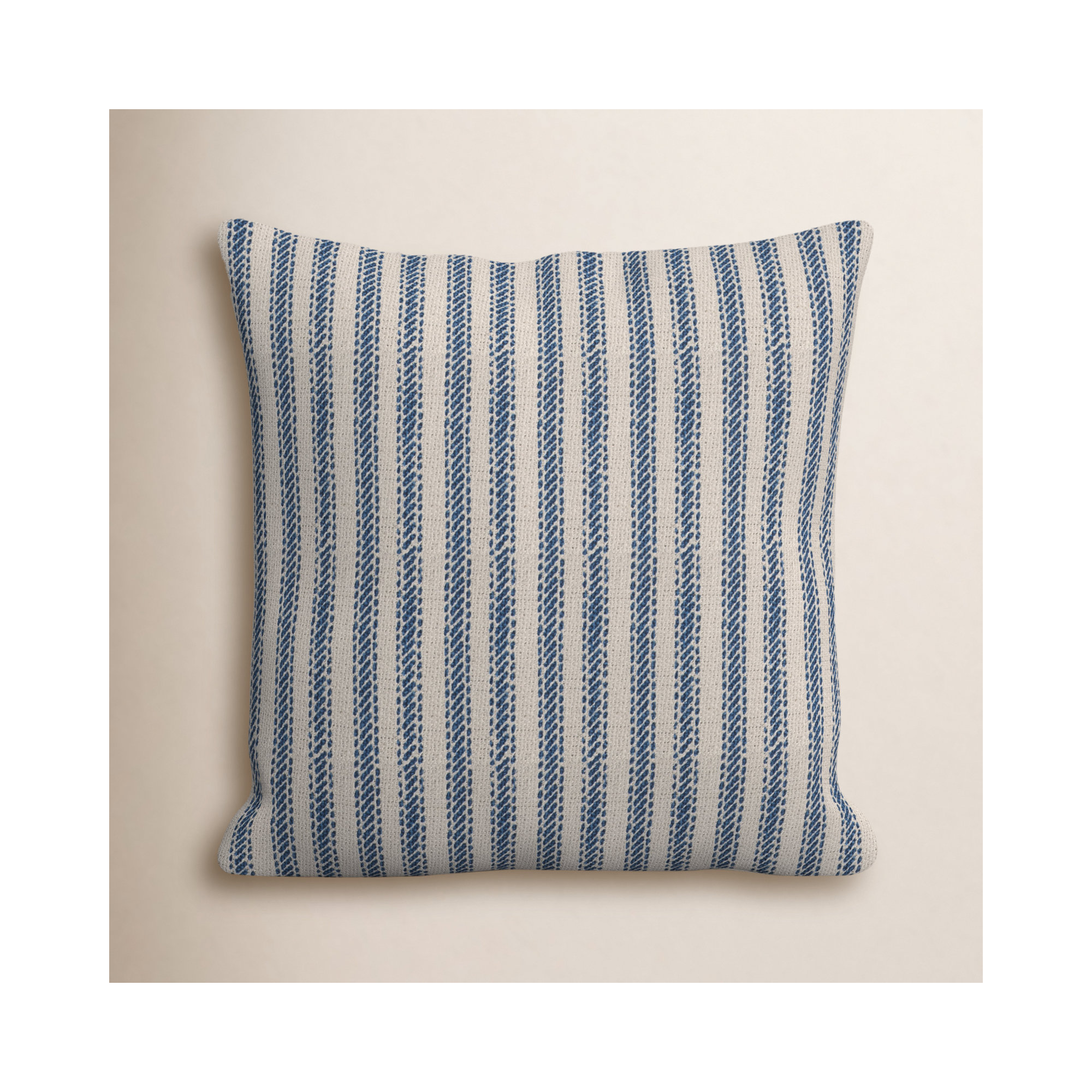 Percy Striped Cotton Pillow Cover, Indigo, Pillow Cover Only - No Insert