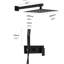 Système de douche noir mat pour salle de bain - Laiton, avec douchette 59 po et douchette double à débit standard en laiton 1,5 gallons par minute