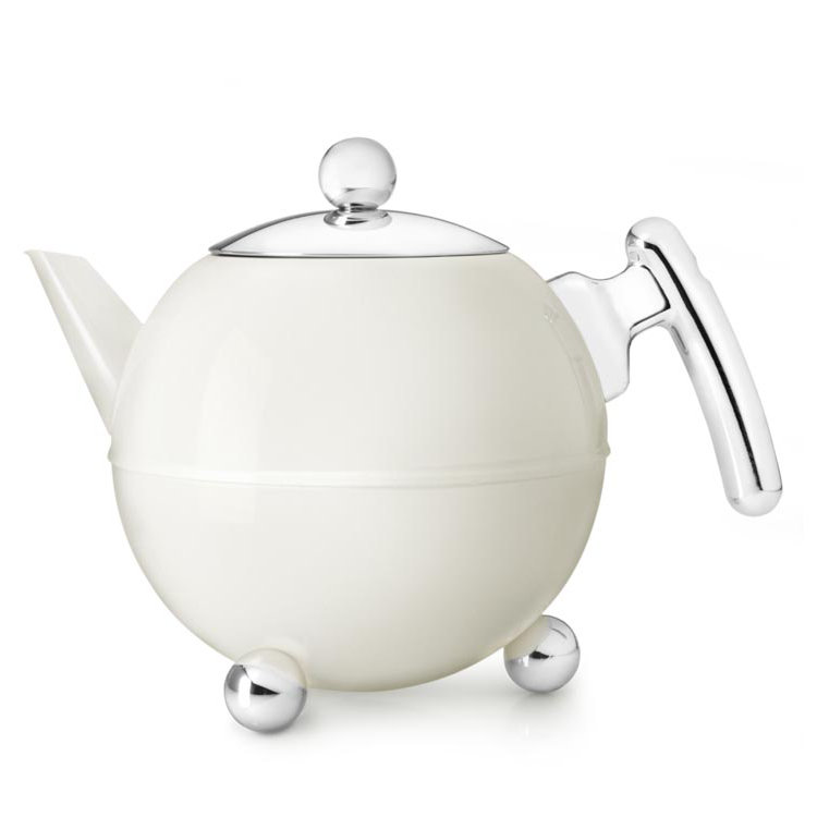 Bella Ronde 1,27 pte Théière en acier inoxydable, Nuage blanc