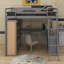 Full Size Loft Bed With Shelves And Desk-1061769945