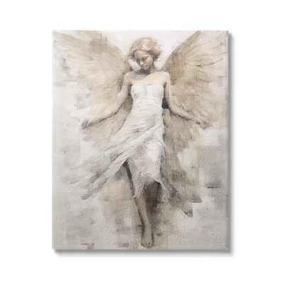 Ivoire abstrait ange sur toile par Riley B, reproduction