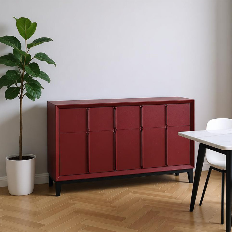 Buffet italien de luxe rétro, Noir / Rouge