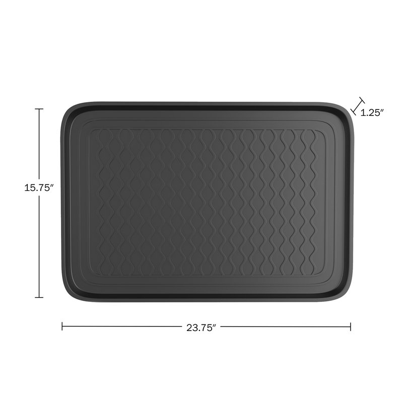 2-Pack All-Weather Boot Tray Set - Water-Resistant Plastic Utility Shoe Mat for Indoor/Outdoor Use, 15.5" W x 23.75" L