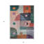Tapis extérieur lavable à motif géométrique orange et vert 3 pi x 5 pi