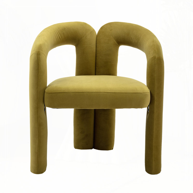 Fauteuil de cuisine en velours rembourré, Olive