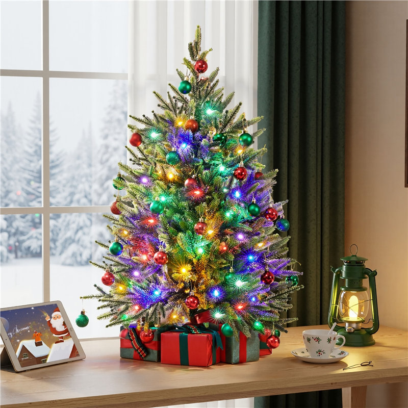 Annaliesa Lighted Artificial Spruce Christmas Tree, 3' H