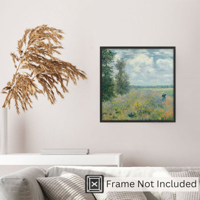 «Landscape and Nature Claude Monet - Poppy Fields Near Argenteuil», reproduction d'art classique sans cadre