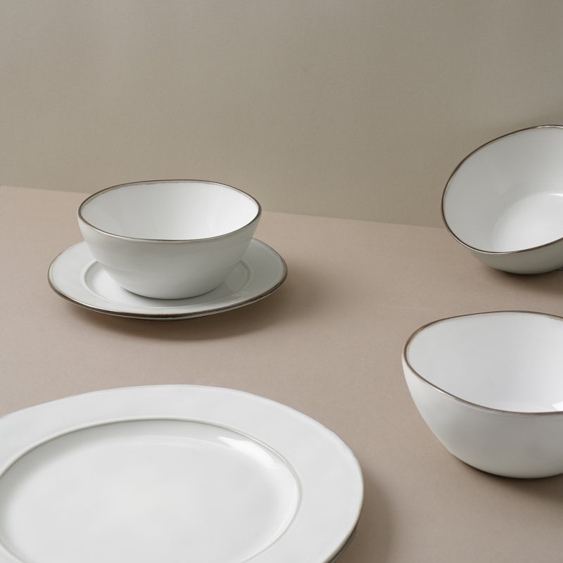 Famiware  12 piece Stoneware Dinnerware Set - Service for 4, White