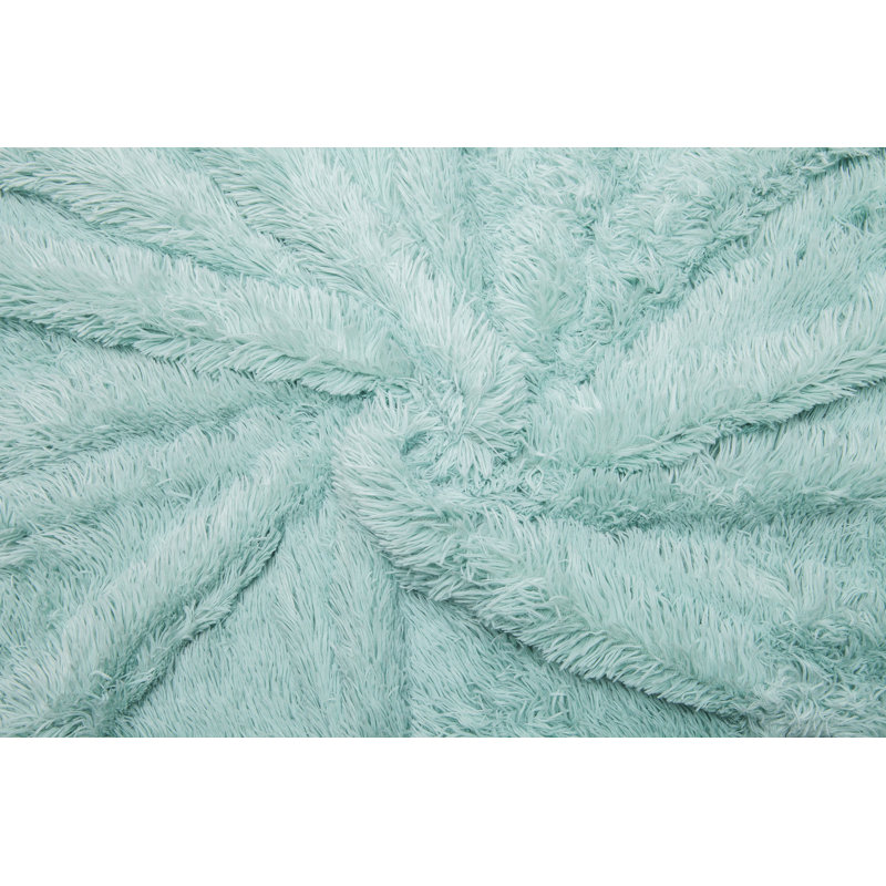  Jeté en fausse fourrure Chick, Turquoise
